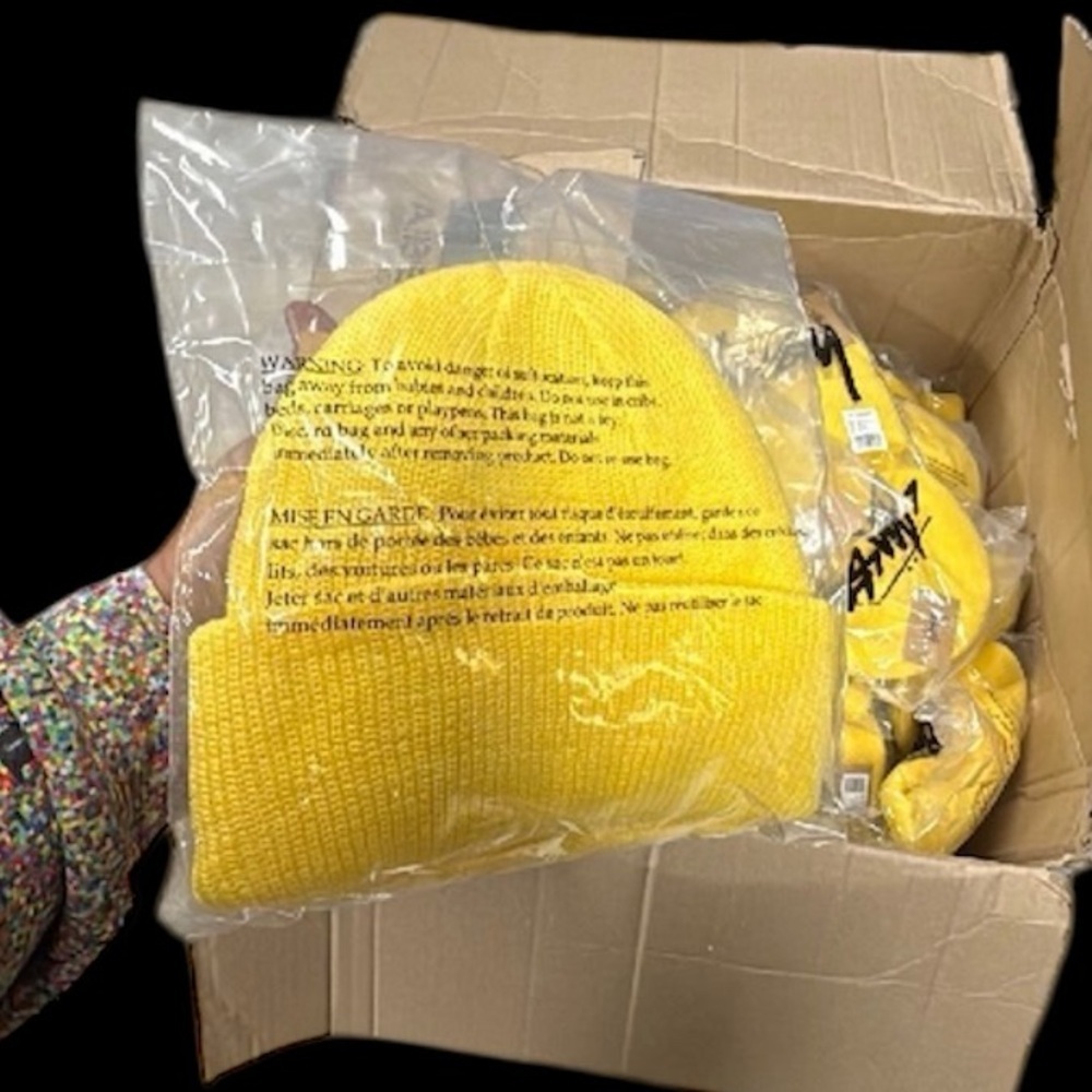 Stussy Yellow  Beanie New - Picture 2 of 2